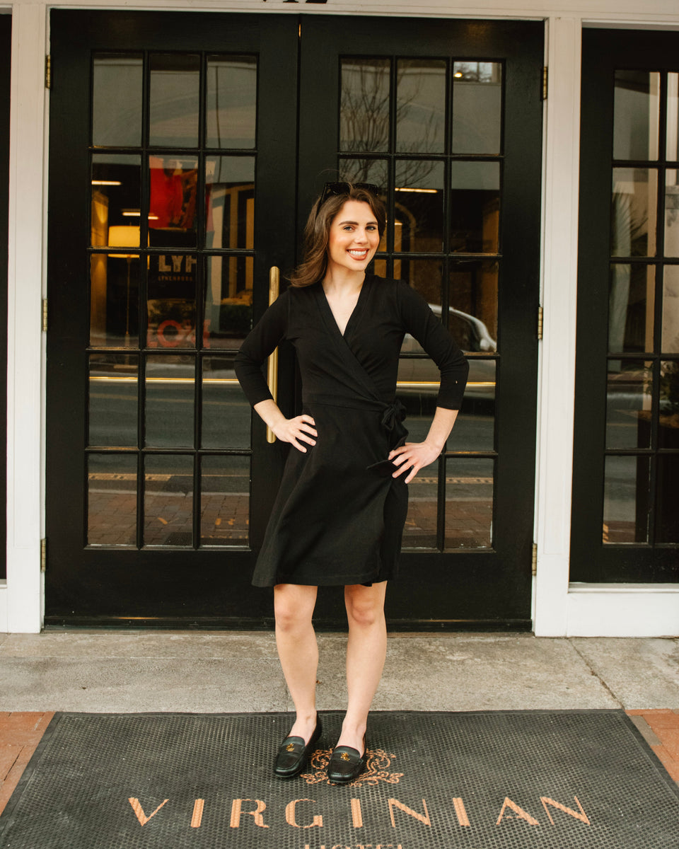 Luxury Wrap Dress in Black Small Luxury Wrap Dress in Black Small