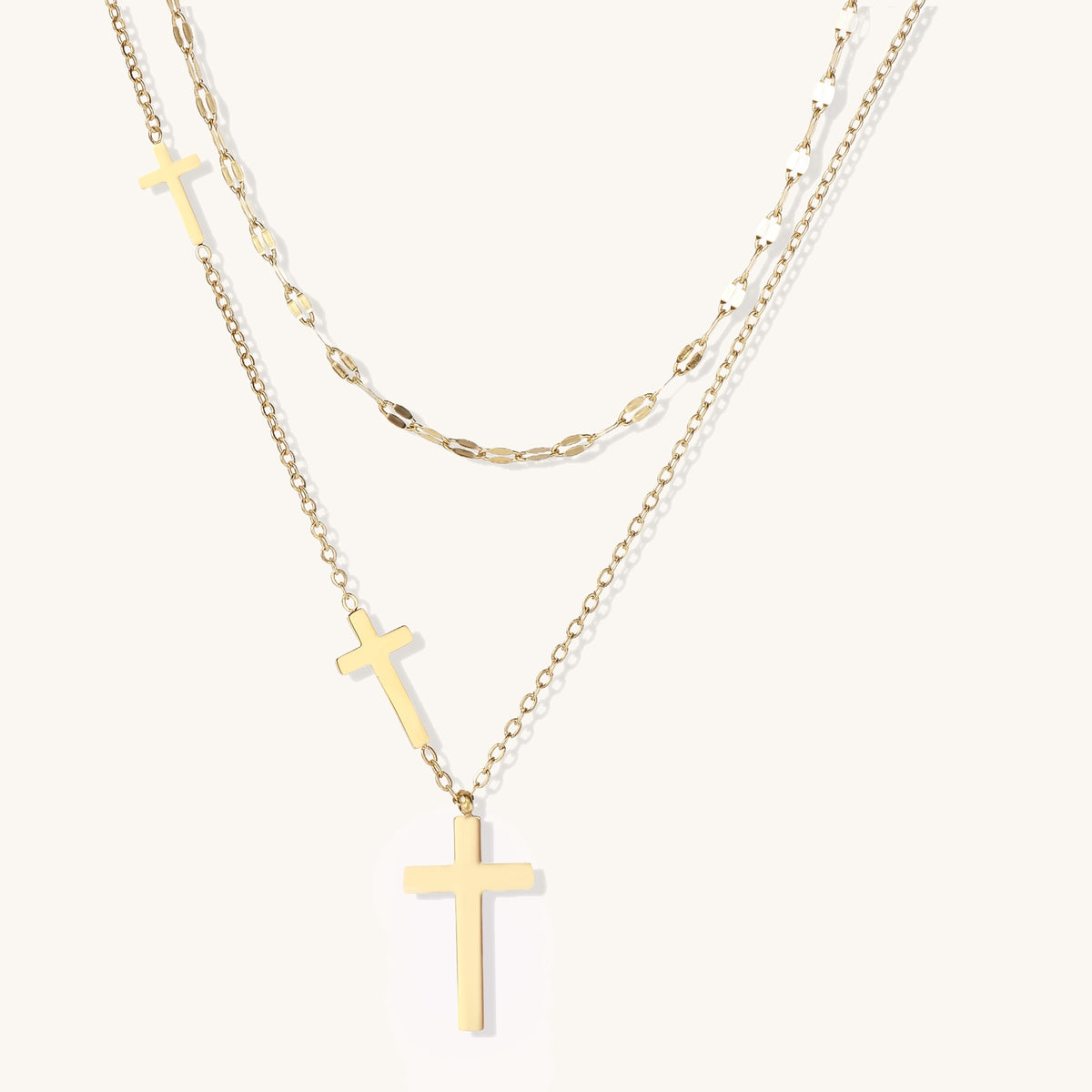 Divine Stack Cross Necklaces | Gold Plated Set – COL1972