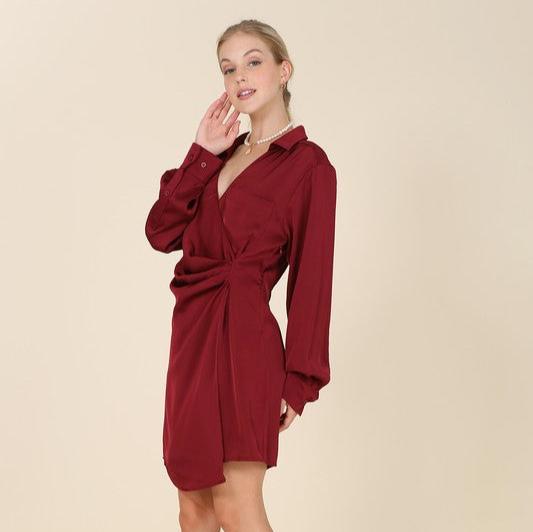 Uptown Girl Wrap Mini Dress