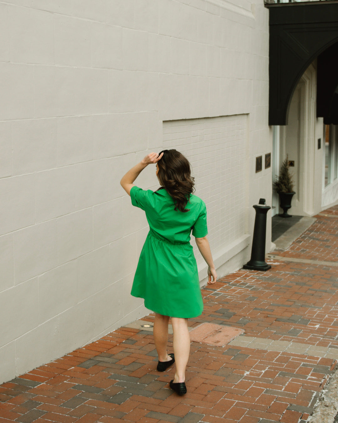 Luxury Cotton Poplin Shirt Dress in Green COL1972 Luxury Cotton Poplin Shirt Dress in Green COL1972