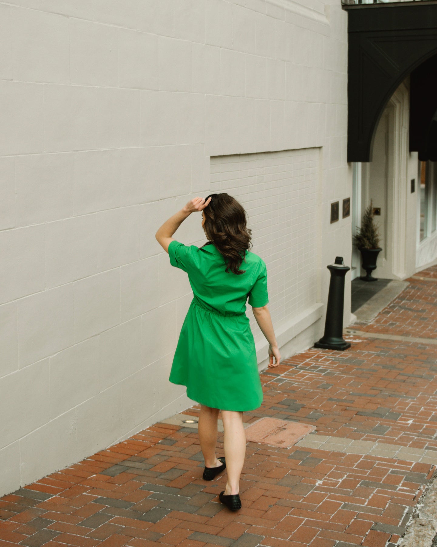 Luxury Cotton Poplin Shirt Dress in Green COL1972 Luxury Cotton Poplin Shirt Dress in Green COL1972