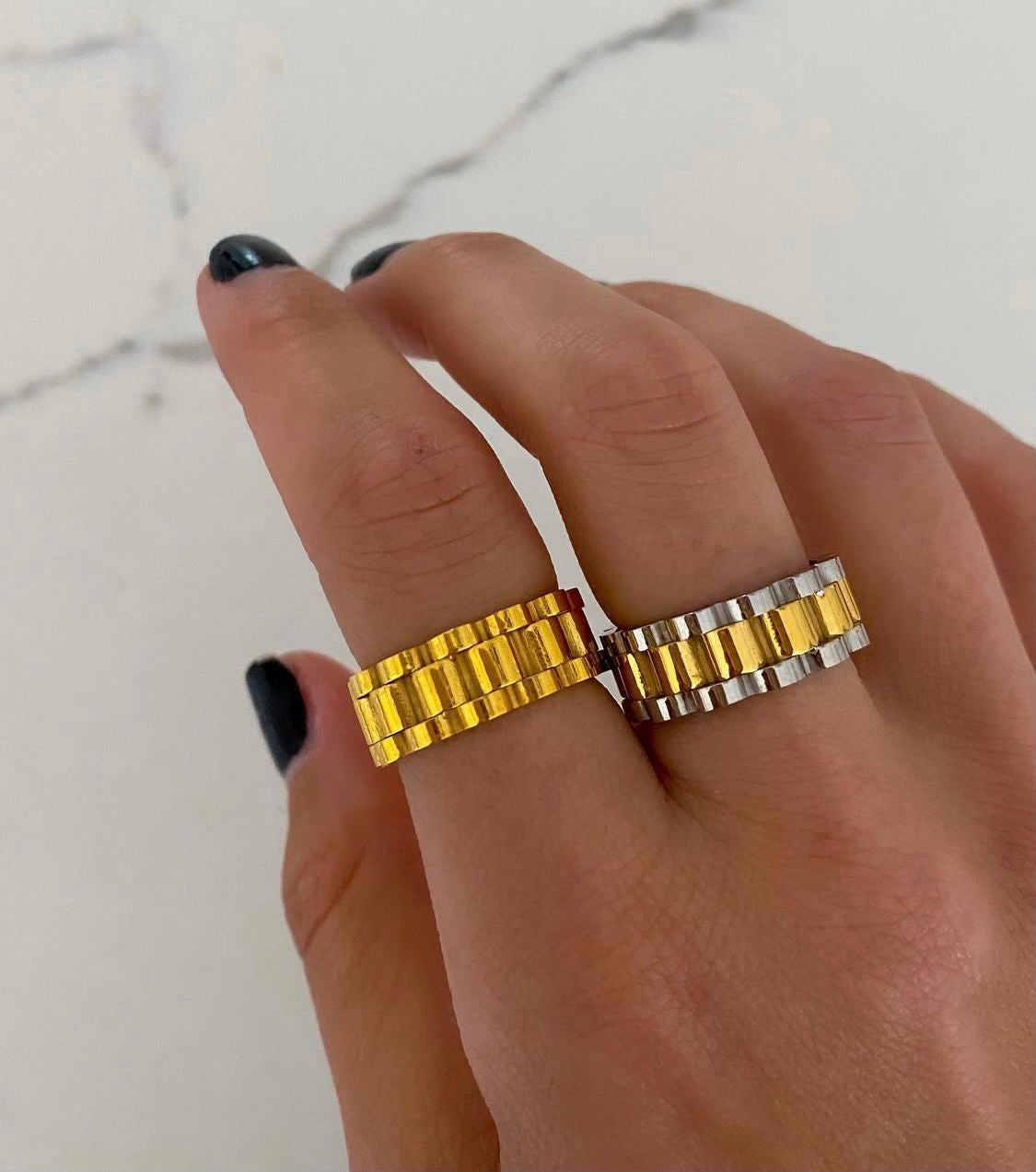 Gold Chain Damen Rolex Ring Watch Chain Ring – COL1972